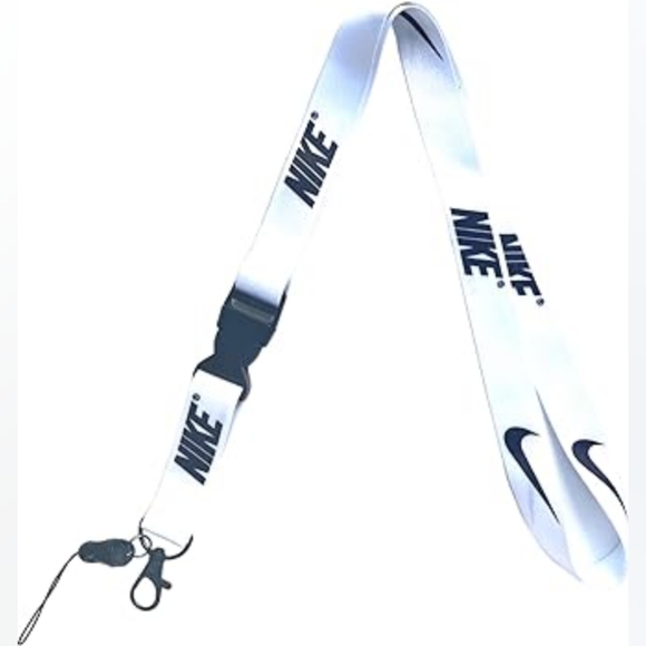 White Nike Breakaway Lanyard One Size Quick Release Key Chain ID Holder - Picture 2 of 5